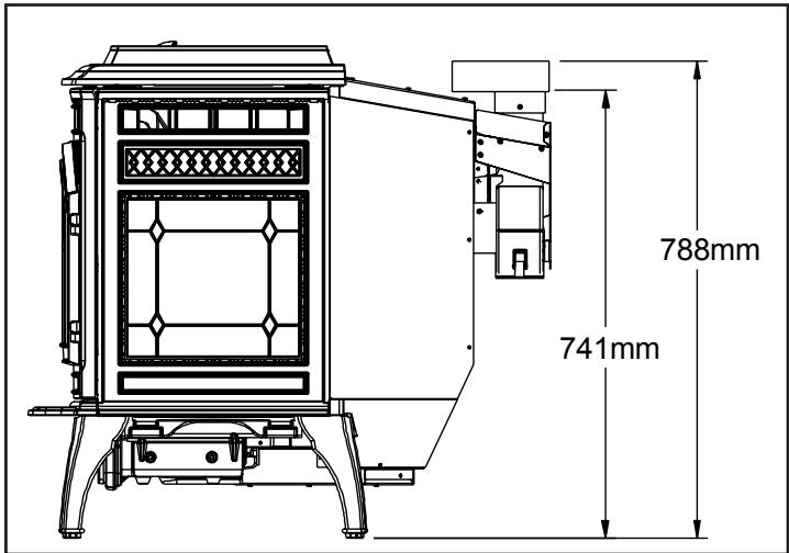QUADRA FIRE MTV-AE-CE-PMH - dimensions de l'appareil - 1