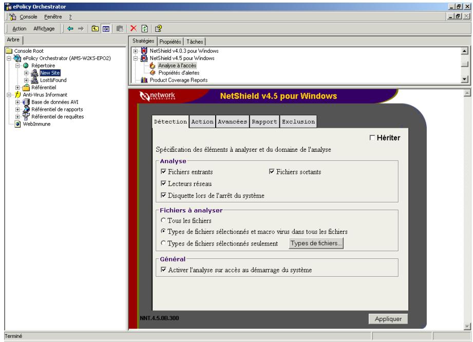 MCAFEE EPOLICY ORCHESTRATOR 2.0 - Définition des stratégies - 1