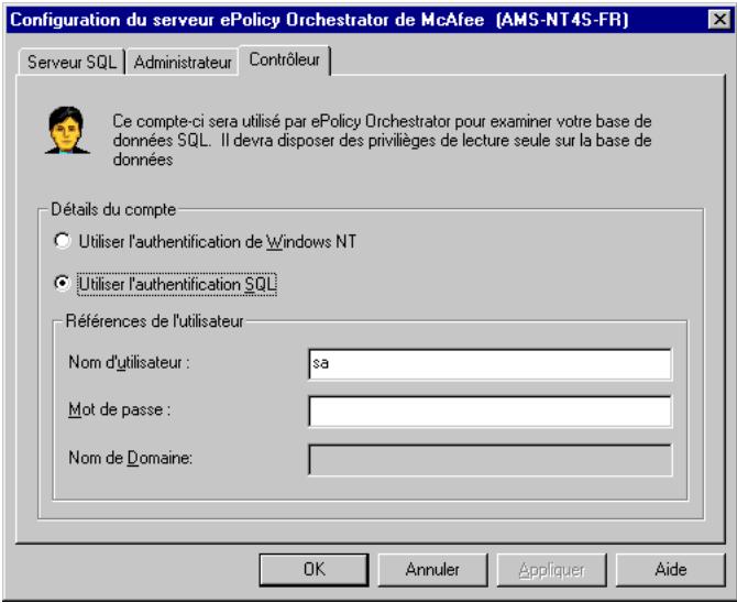 MCAFEE EPOLICY ORCHESTRATOR 2.0 - Pour modifier les références de l'utilisateur contrôleur : - 1