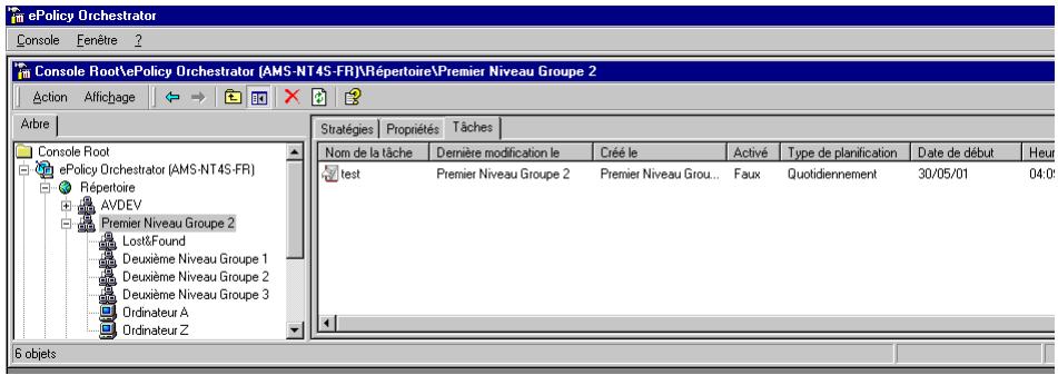 MCAFEE EPOLICY ORCHESTRATOR 2.0 - Pour planifier une tâche : - 2