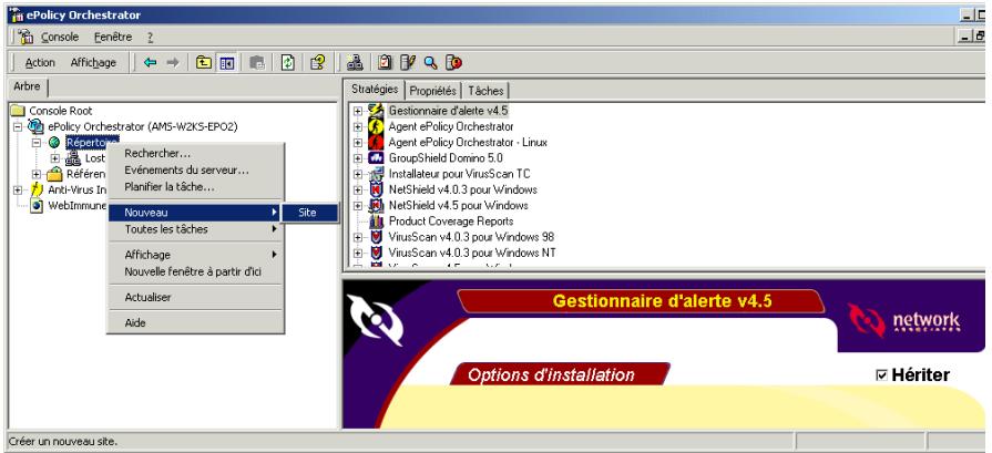 MCAFEE EPOLICY ORCHESTRATOR 2.0 - Pour importer un domaine de réseau existant en tant que site : - 1
