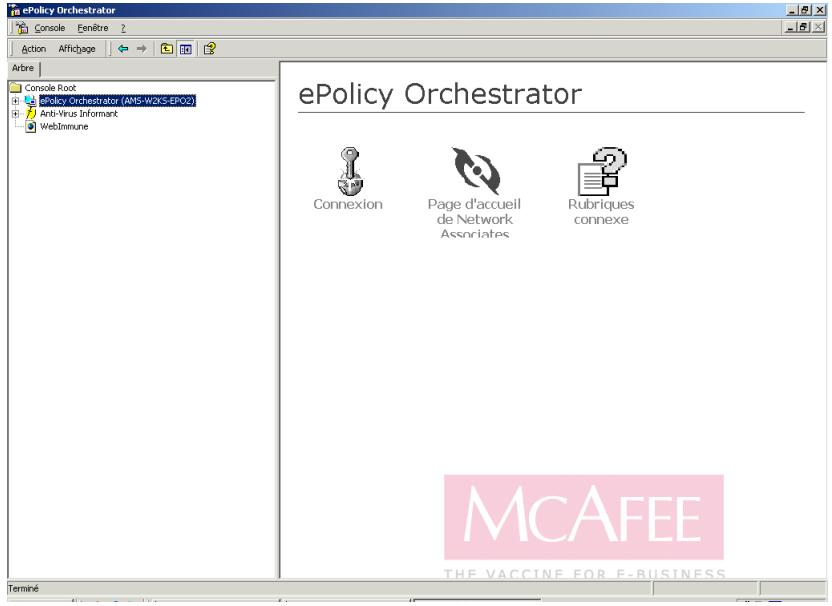 MCAFEE EPOLICY ORCHESTRATOR 2.0 - Pour démarrer le produit ePolicy Orchestrator : - 1