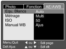 MINOX DC-6311 - Menu Photographie (AE/AWB) - 1