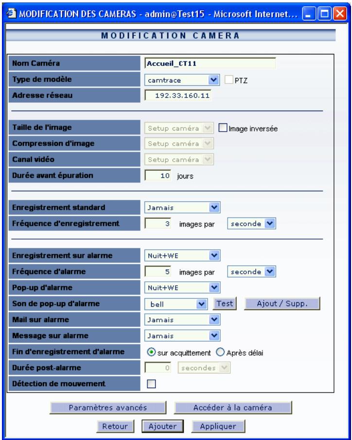 CAMTRACE V4.8 - Paramétrage à effectuer sur le camtrace superviseur. - 1