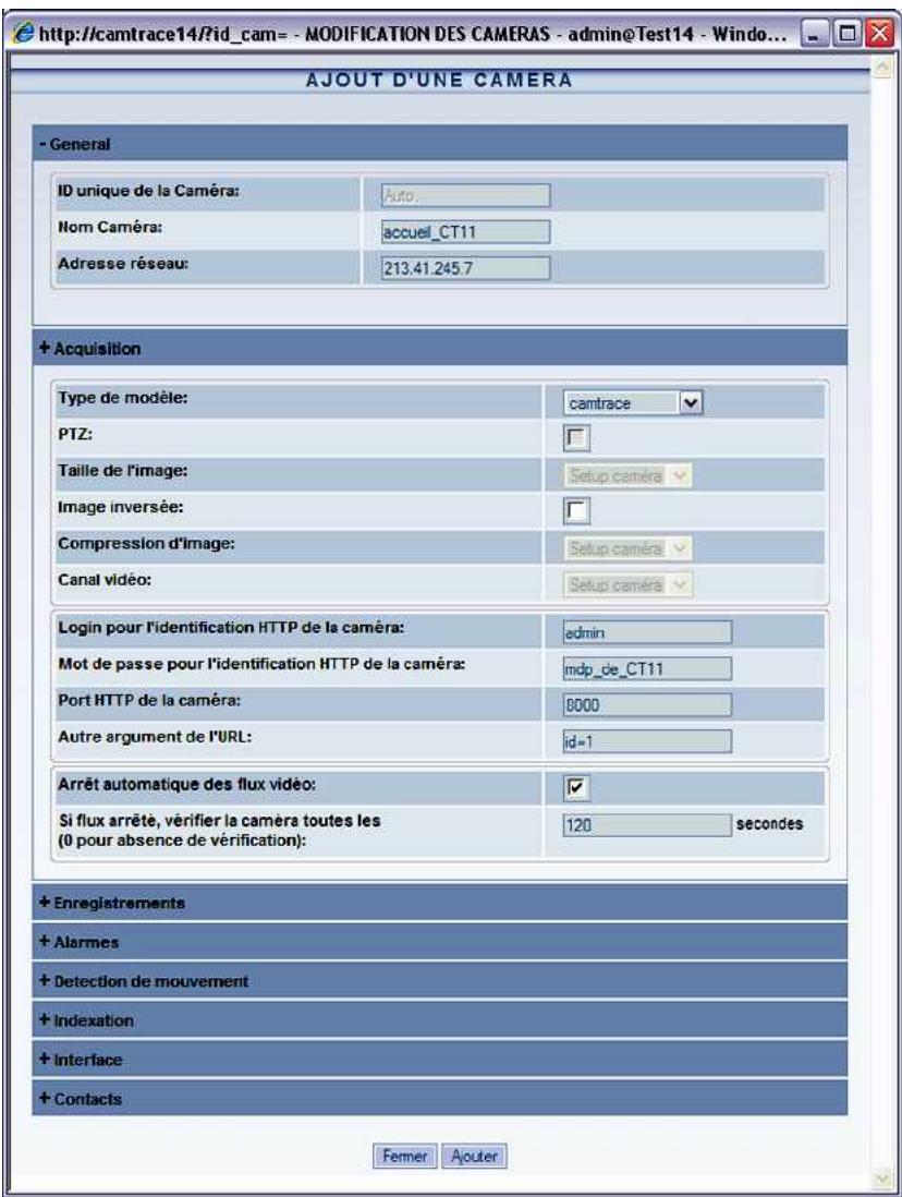 CAMTRACE V3.9.4 - Paramétrage à effectuer sur le CamTrace superviseur. - 1