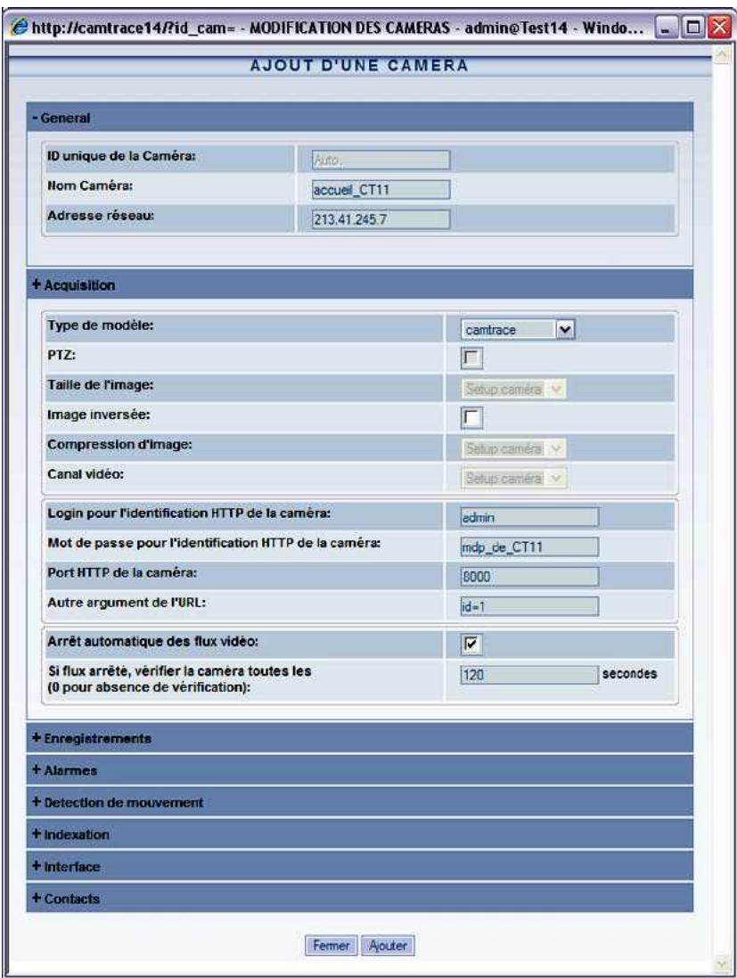 CAMTRACE V4.9.4 - Paramétrage à effectuer sur le CamTrace superviseur. - 1