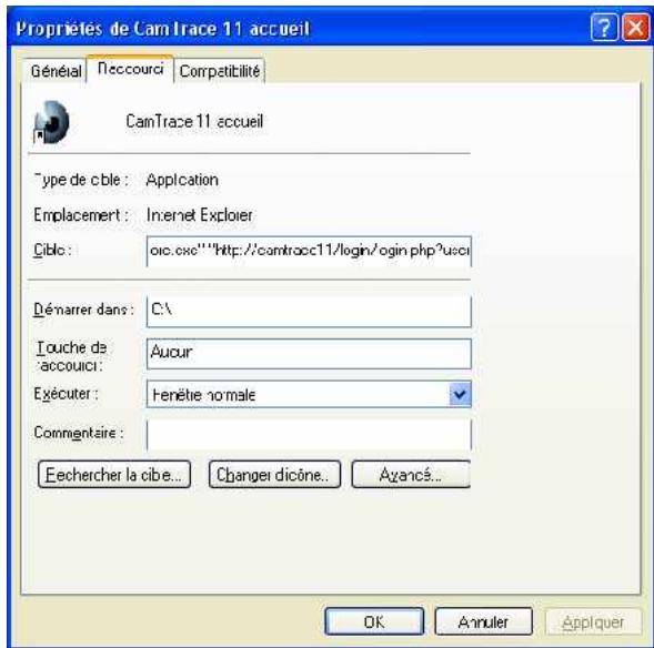 CAMTRACE V4.9.4 - Création d'un raccourci sur le bureau - 1