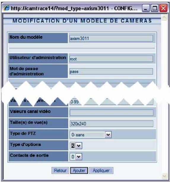 CAMTRACE V5.9.4 - Gestion des options des caméras - 2