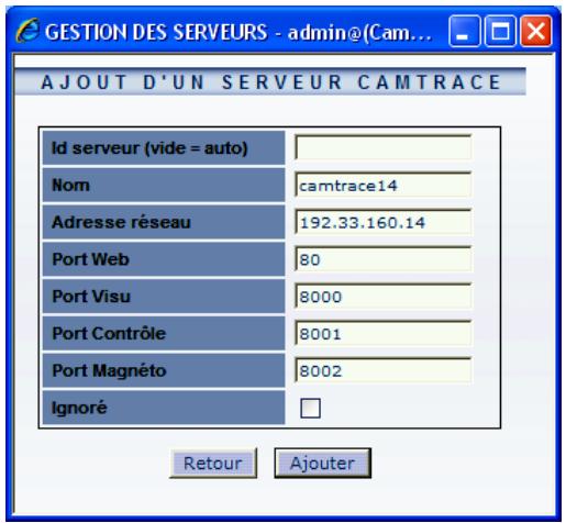CAMTRACE V5.9.4 - Paramétrages à effectuer sur les serveurs de connexion - 3