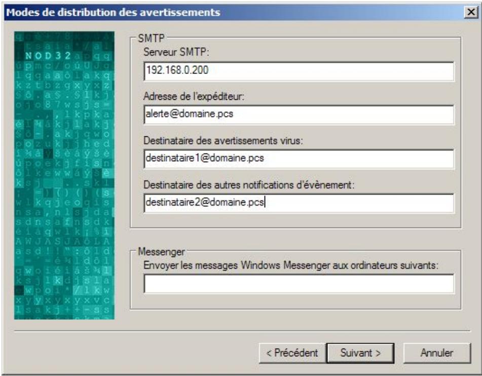 ESET NOD32 V2.7 - >> SMTP / Options de la Messagingie - 2