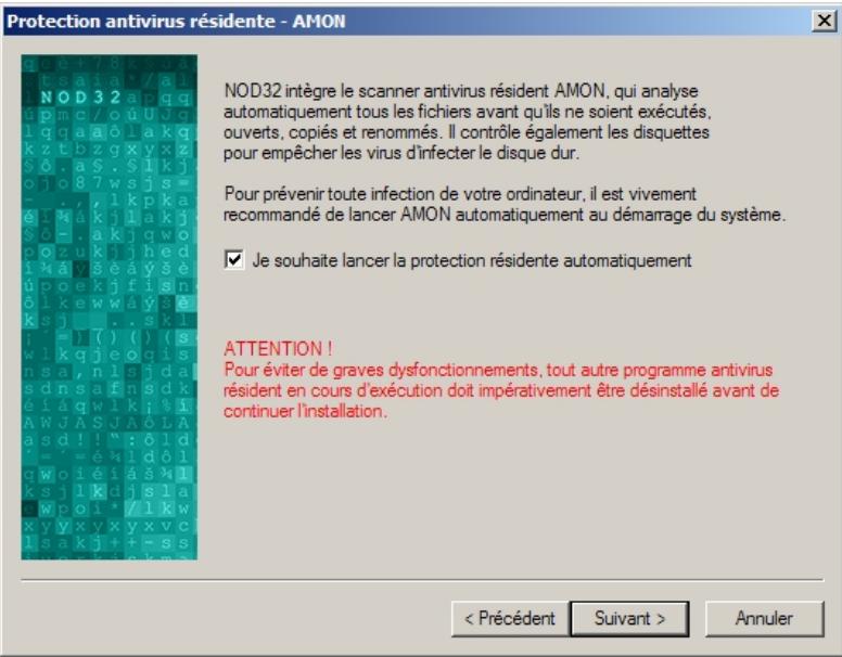 ESET NOD32 V2.7 - Configuration d'AMON (Active MONitor): resident - 1