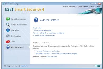 ESET SMART SECURITY 4 - Soumettre une demanded assistance à la clientèle - 1