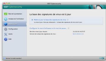 ESET CYBERSECURITY FOR MAC - Saisie du nom d'utilisateur et du mot de passer pour la mise à jour - 1