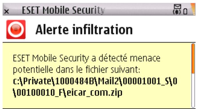 ESET MOBILE SECURITY - Menace détectée - 1