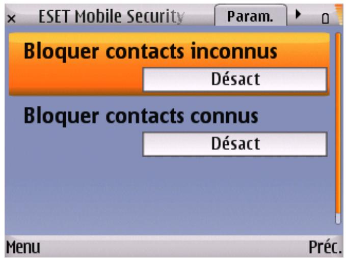ESET MOBILE SECURITY - Paramètres (Param.) - 1