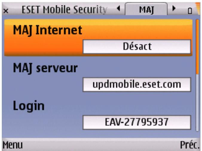 ESET MOBILE SECURITY - Paramètres (Param.) - 1