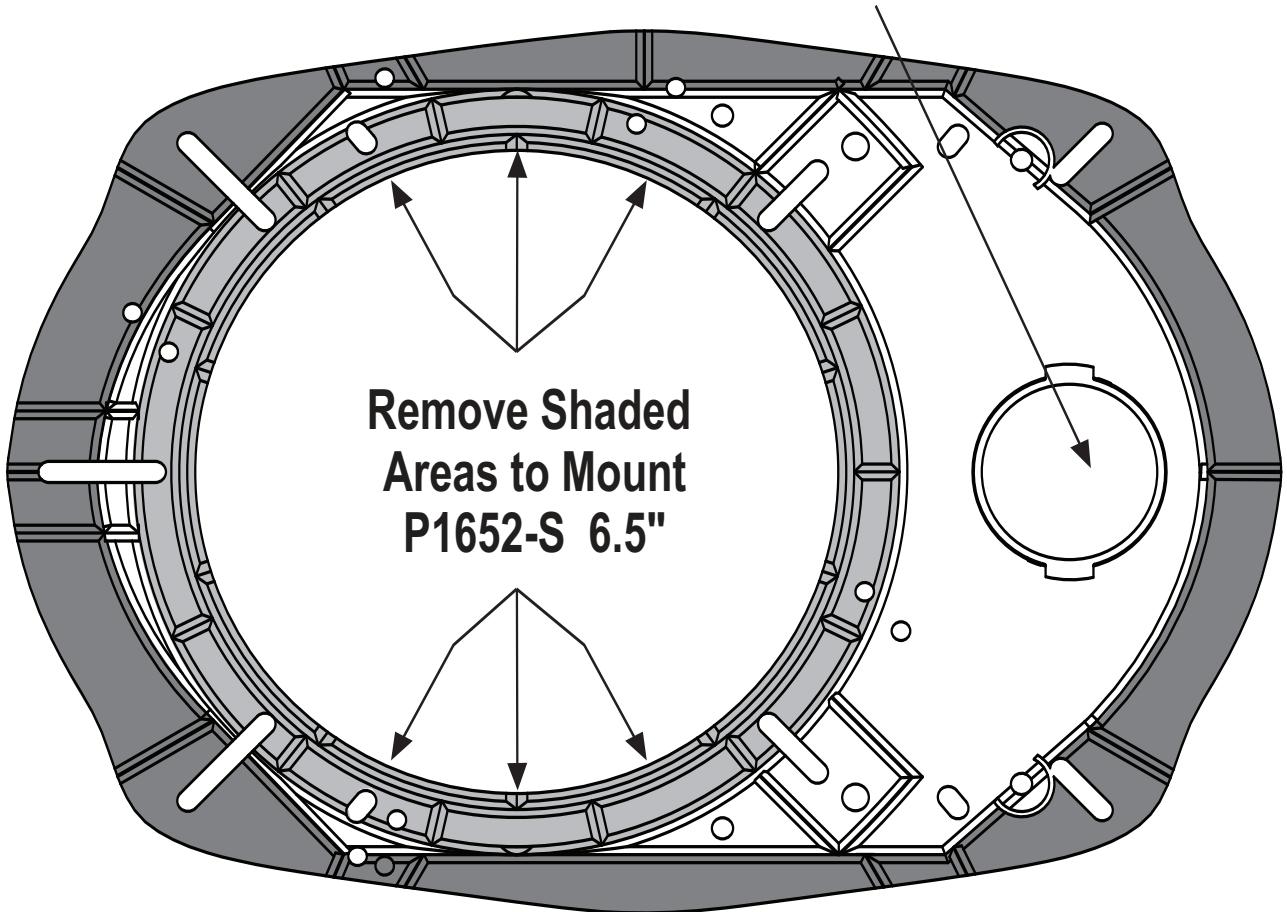 AUDIO DESIGN P1T-S - Adapter Plate Template – 6"x9" Hole Mounting For 5"x7" Hole Mounting - Remove Dark Shaded Areas - 2