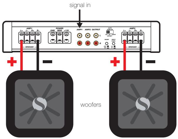 AUDIO DESIGN IX500.4 - FOUR CHANNEL OPERATION minimum impedance of 2 ohms per channel - 2