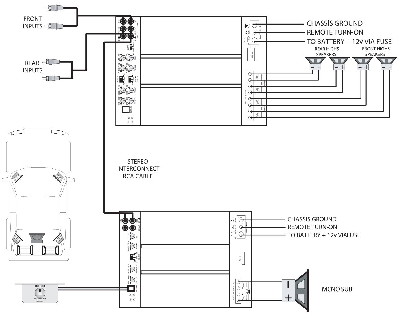 MB QUART PAB 5400 - Valores minimos para las impedancias de altozootales: - 1