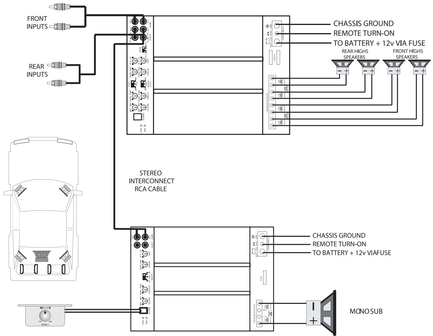 MB QUART PAB 5400 - Minimum pour les impédances globales du haut-parleur: - 1