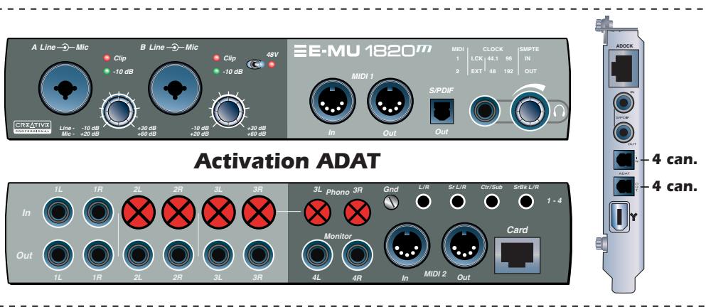 E-MU 1212M - Système E-MU 1820 à 96 kHz (carte PCI 1010 et AudioDock) - 1