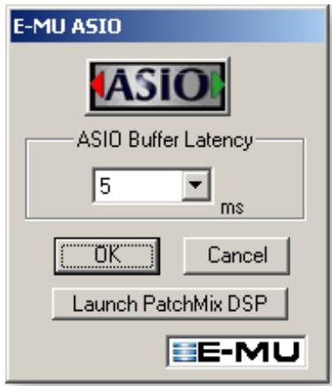 E-MU 1212M - Paramètres du panneau de configuration E-MU ASIO - 1