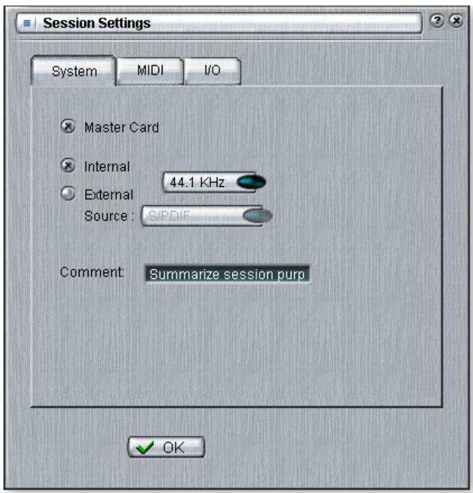 E-MU 1212M - Paramètres du système - 1