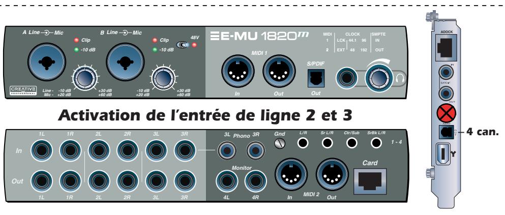 E-MU 1820M - Système E-MU 1820 à 96 kHz (carte PCI 1010 et AudioDock) - 2