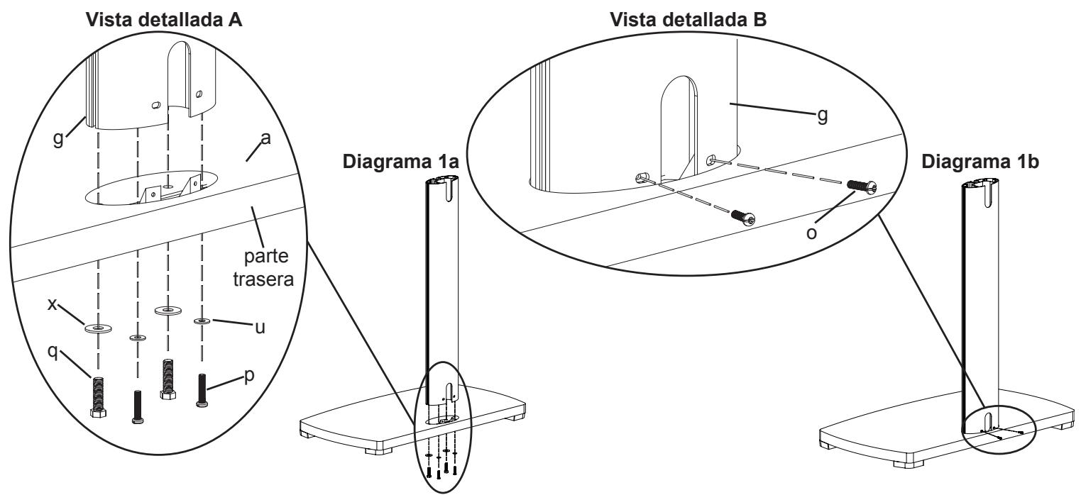 SANUS FLAT PANEL FOUNDATIONS TV STAND-PFFPS - Paso 1: Fijación del pilar a la base - 1