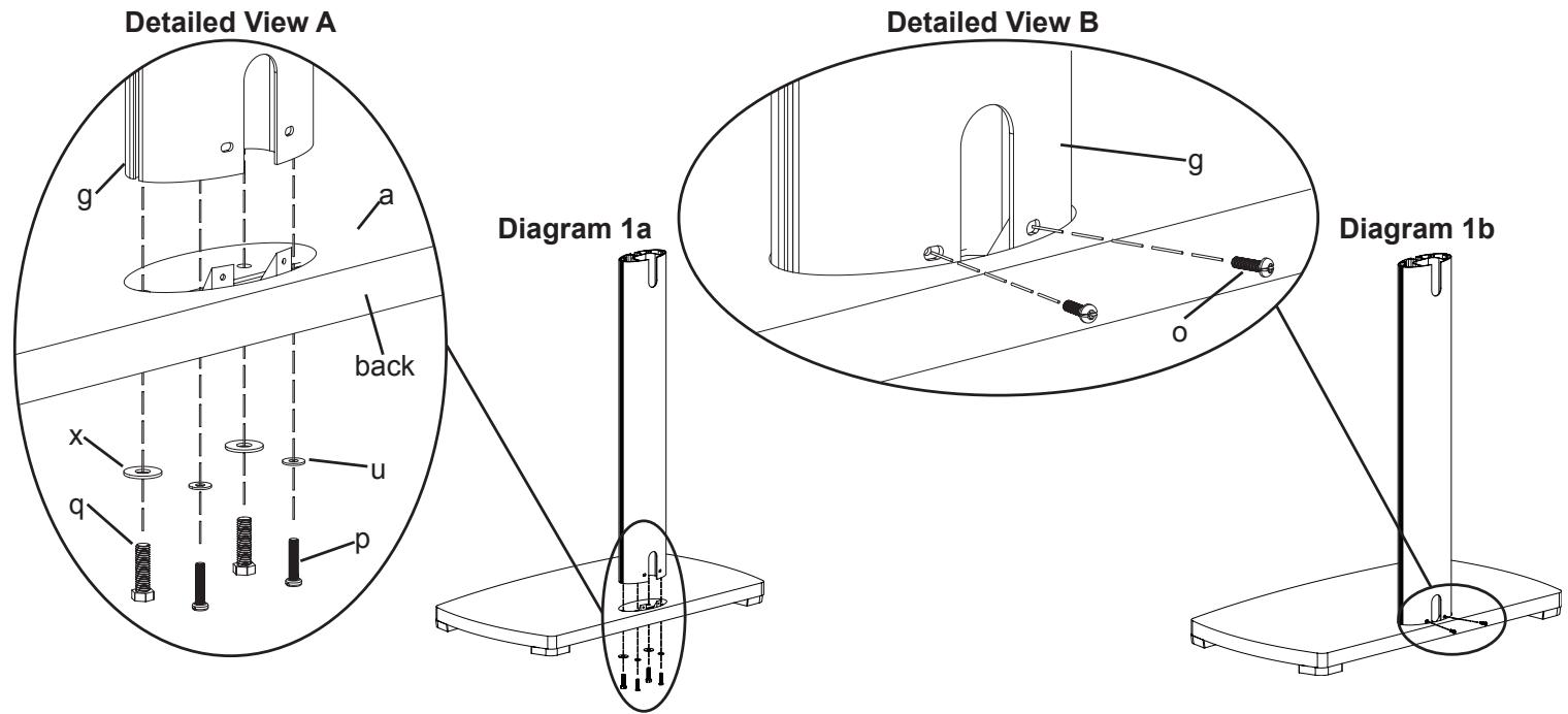 SANUS FLAT PANEL FOUNDATIONS TV STAND-PFFPS - Step 1: Secure Pillar to Base - 1