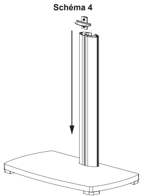 SANUS PLATINUM FURNITURE FLAT PANEL TV STAND-PFFP2 - Étape 4 : ajout du support pour étagère à la colonne - 1