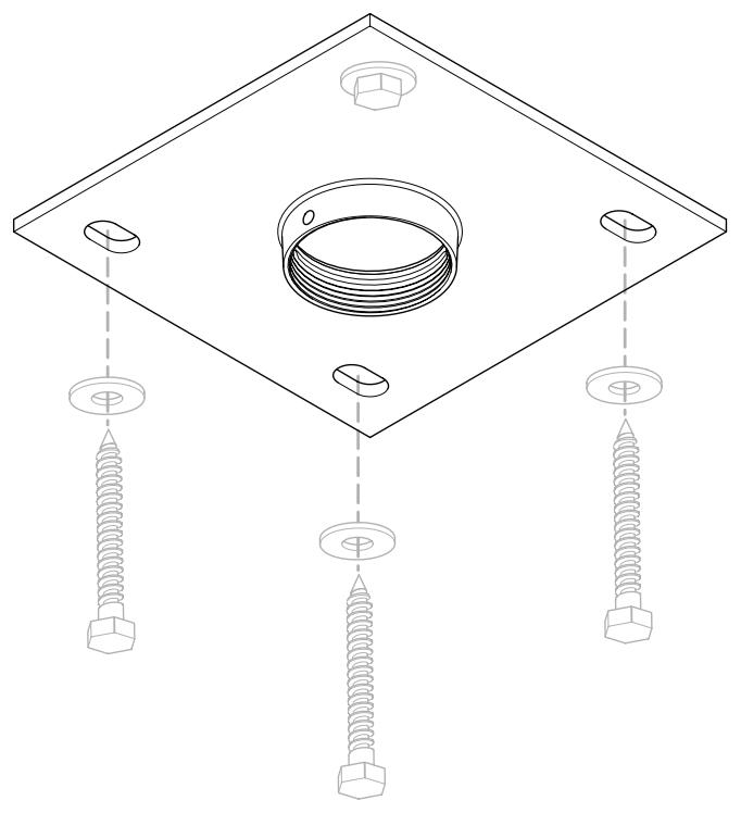 SANUS VISIONMOUNT 6QUOTX6QUOT CEILING PLATE FOR VMCM1-VMCA8B - Supplied Parts and Hardware - 3