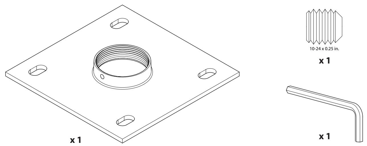 SANUS VISIONMOUNT 6QUOTX6QUOT CEILING PLATE FOR VMCM1-VMCA8B - Supplied Parts and Hardware - 1