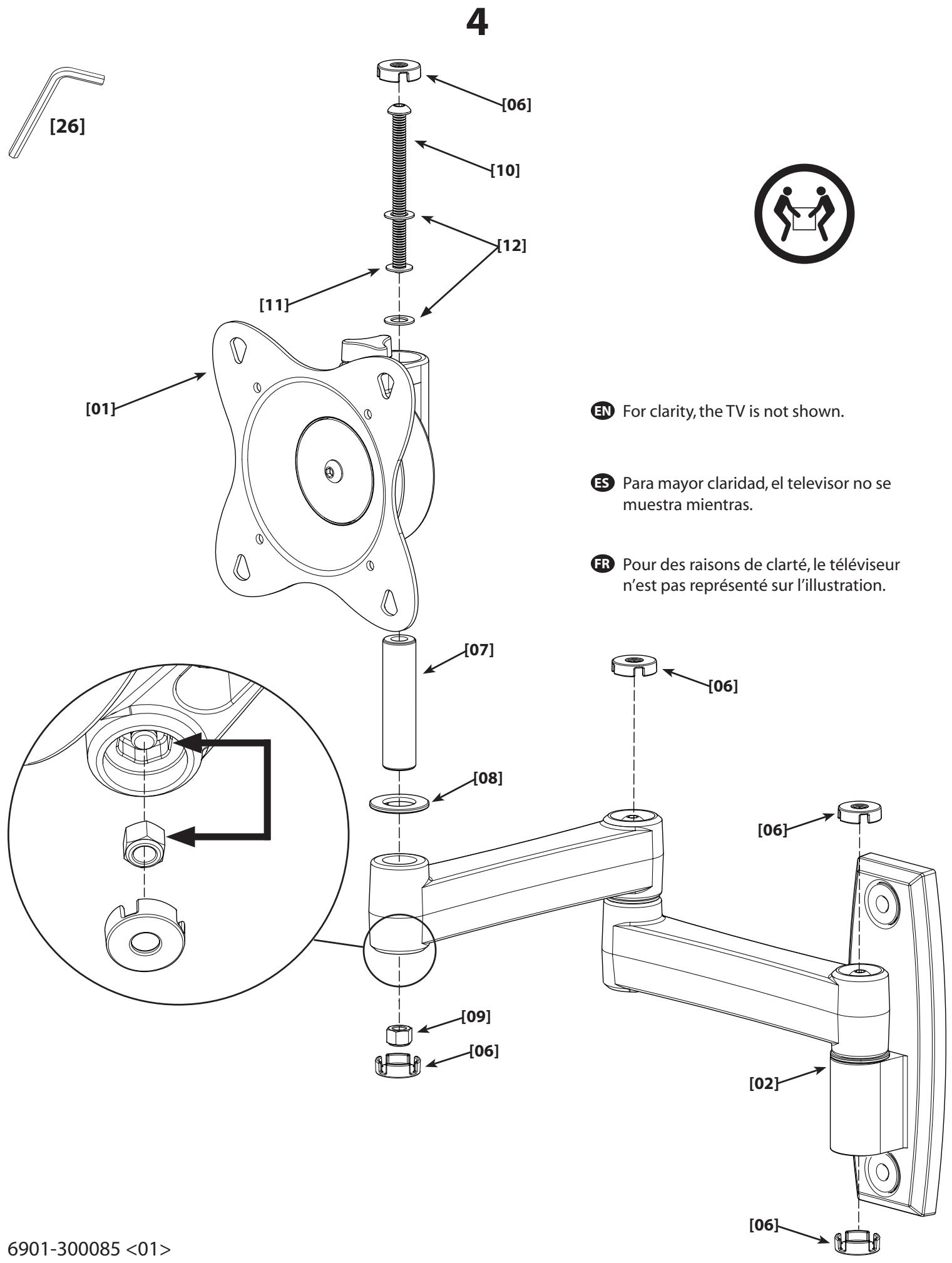 SANUS VISIONMOUNT LCD WALL MOUNT-MF215 - 19