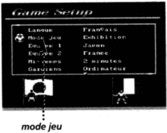 SEGA FIFA International Soccer - Écran de configuration du jeu - 1