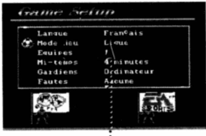 SEGA FIFA International Soccer - Configuration des parties du tournoi - 1