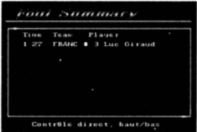 SEGA FIFA International Soccer - Résumé des fautes - 1