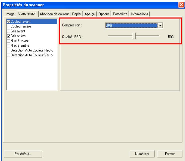 AVISION A20C2 - L'onglet Compression - 1
