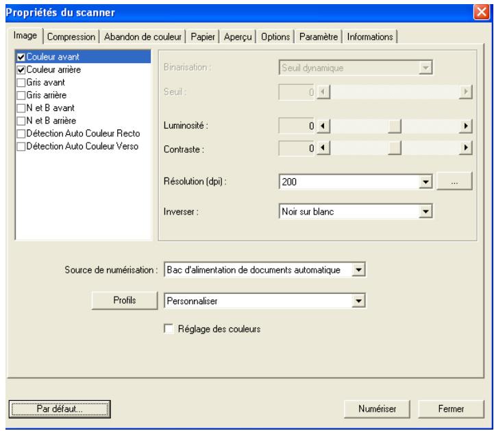AVISION A20C2 - Utilisation de la boîte de dialogue Propriétés du scanner - 1