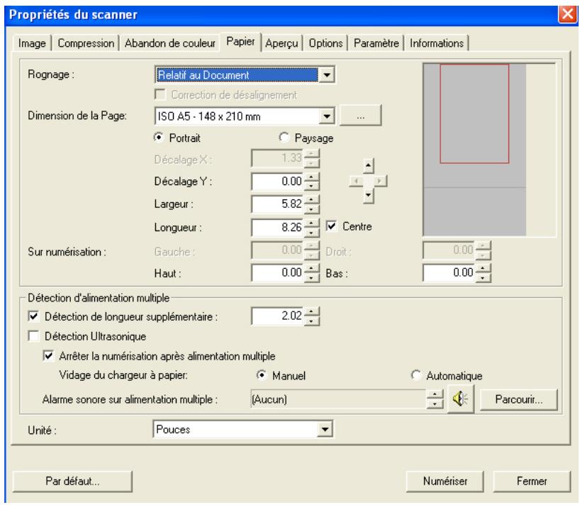 AVISION A20C2 - L'onglet Papier - 1