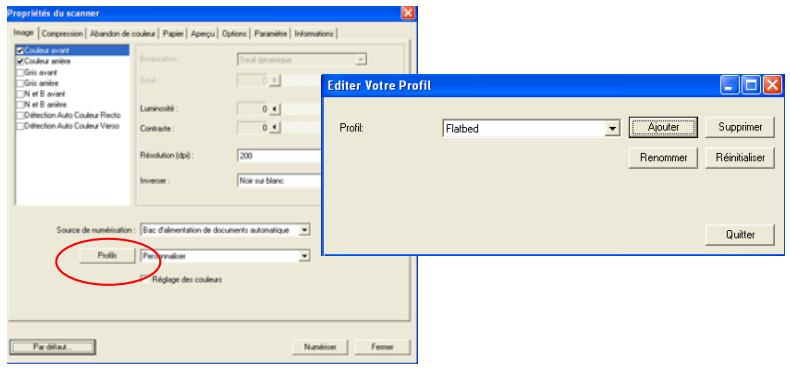 AVISION A20C2 - Pour ajouter un nouveau profil, - 1