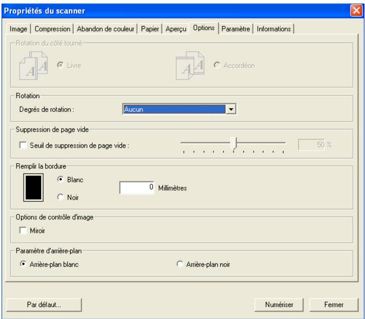 AVISION AV122B - L'onglet options - 1