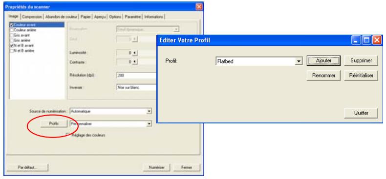 AVISION AV122B - Pour ajouter un nouveau profil, - 1