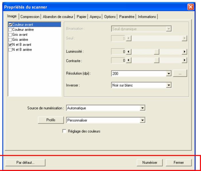 AVISION AV122B - Utilisation de la boîte de dialogue propriétés du scanner - 2