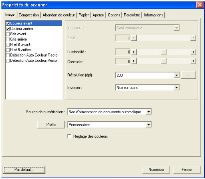 AVISION AV610C2 - Utilisation de la boîte de dialogue propriétés du scanner - 1