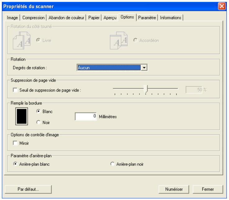 AVISION AV610C2 - L'onglet options - 1