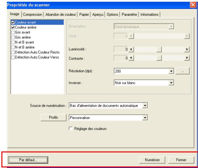 AVISION AV610C2 - Utilisation de la boîte de dialogue propriétés du scanner - 2