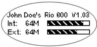 RIO 800 EXTREME - Affichage des informations à propos du Rio - 1