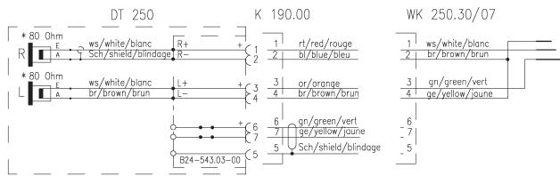 BEYERDYNAMIC DT 291 - Diagramme de cablage DT 250 - 1