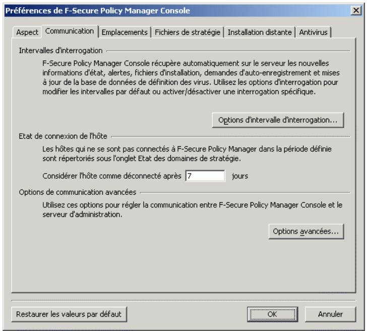 F-SECURE CLIENT SECURITY 7.00 - Vérification des préférences de communication - 1